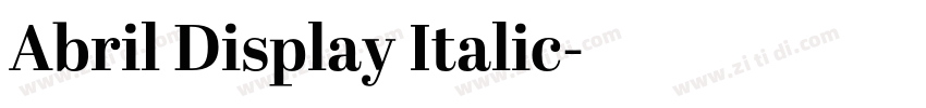 Abril Display Italic字体转换